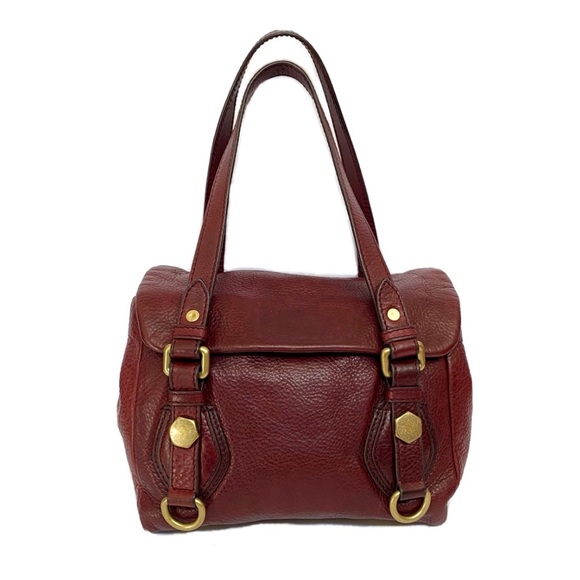 Marc By Marc Jacobs Handbags - Marc Jacobs Burgundy red leather gold hardware flap open top handles purse bag
